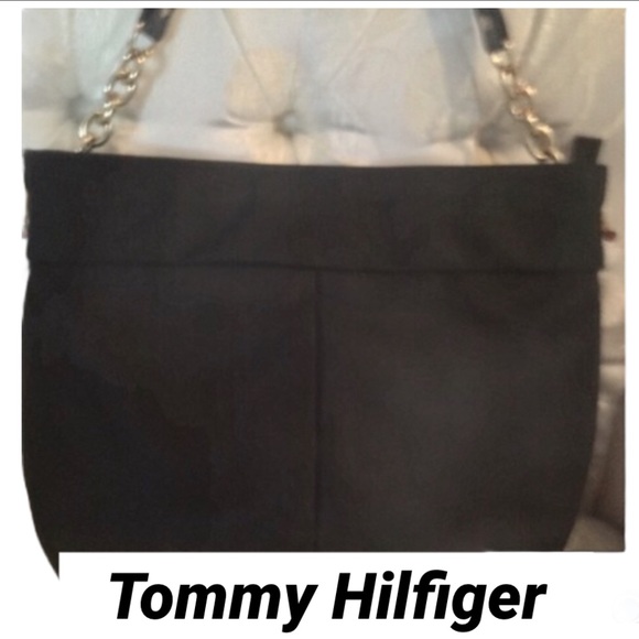 Tommy Hilfiger Handbags - TOMMY HILIFIGER BLACK CHAIN TOTE